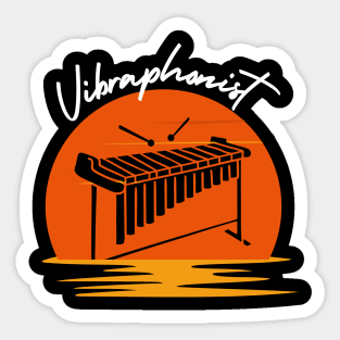 Vintage Retro Vibraphone Play Four Mallet Percussion Vibraphonist Sticker